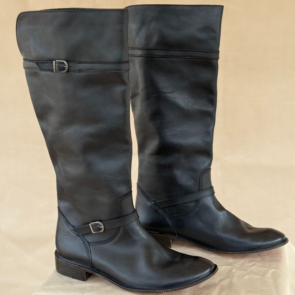 Frye Shirley Riding Equestrian Leather Tall Boots Women’s 11 Black 77745